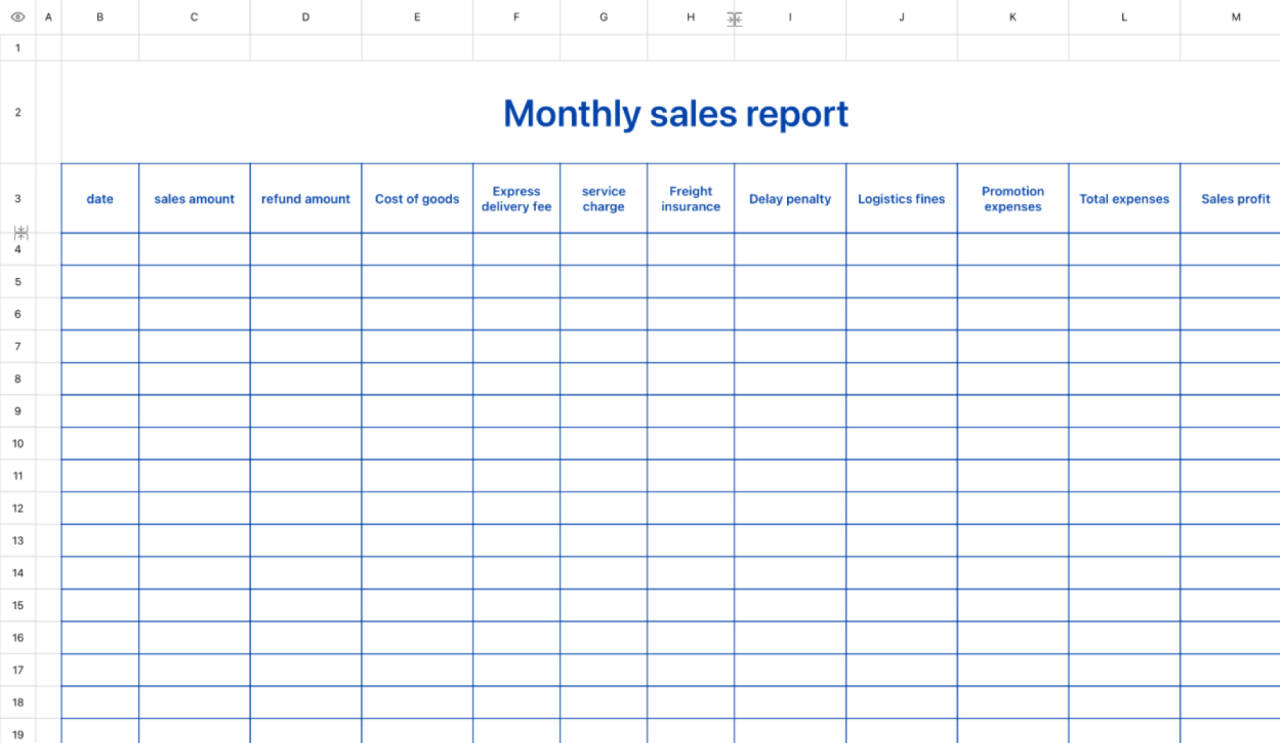 Monthly sales report 1
